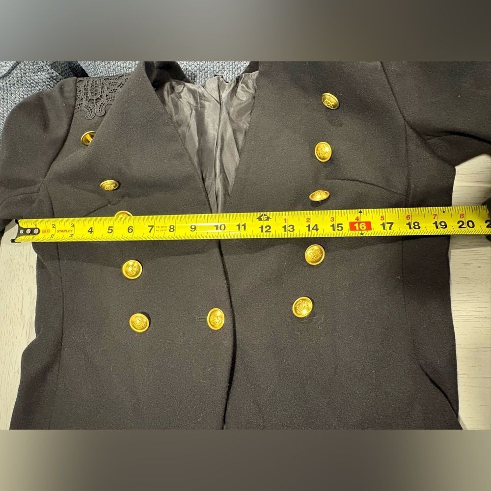Romeo & Juliet Couture Black Blazer with Gold Buttons - Picture 8 of 14